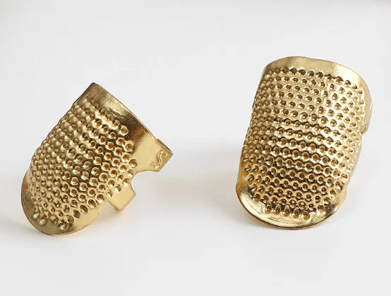 Adjustable Vintage Sewing Thimble, Handmade Non-slip Embroidery against Ring, Vintage Needle Presser Needle Hoop Finger Holder