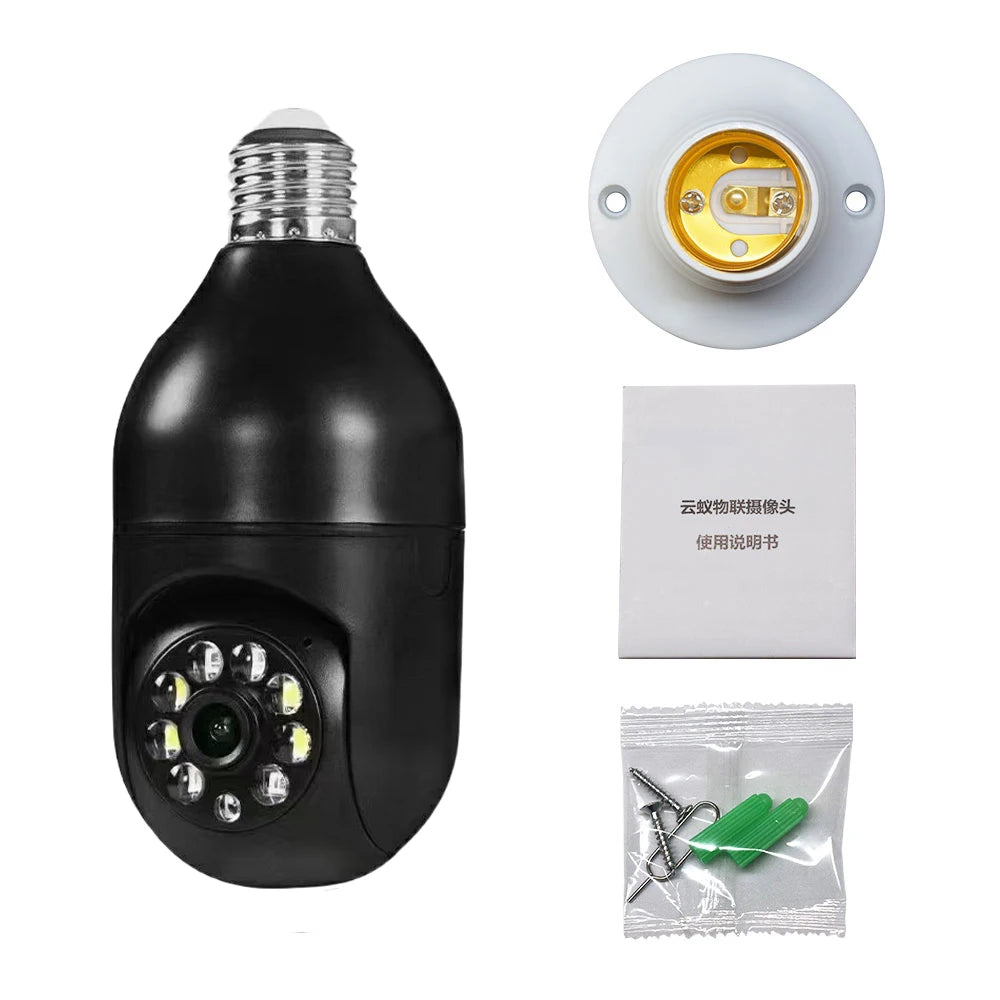 YI IOT 5G 2.4G Dual Band 4MP Full Color Night Vision E27 Bulb Wifi Camera Two Way Audio Auto Tracking Smart Home Security Camera