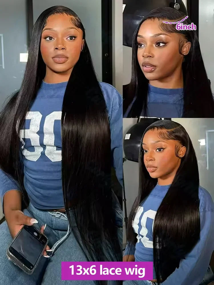 250Density 30 40 Inch HD Transparent Wigs 13x6 Bone Straight Lace Front Human Hair Wigs 13x4 Brazilian Pre Plucked Wig For Women