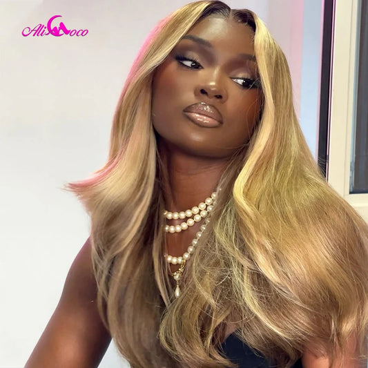 #27 Honey Blond Highlight Lace Front Wigs Human Hair Body Wave HD Lace Frontal Wig 13x4 13x6 Lace Front Wigs for Women