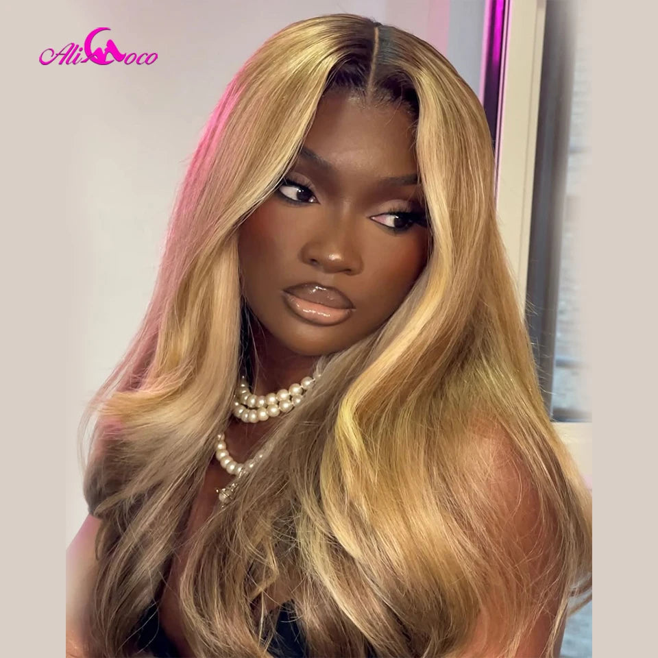 #27 Honey Blond Highlight Lace Front Wigs Human Hair Body Wave HD Lace Frontal Wig 13x4 13x6 Lace Front Wigs for Women
