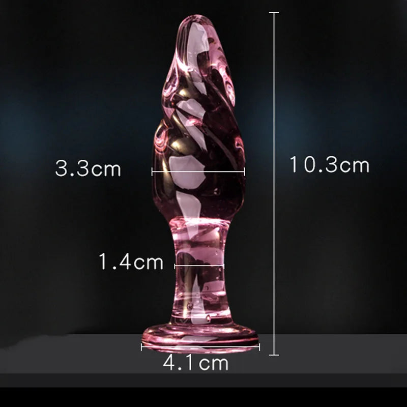 Candiway Exquisite Pink Crystal Glass Anal Plug Adult Masturbation Products Prostate Massager Erotic Toys For Couple (5 Styles)