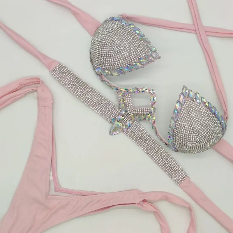 newest crystal stone bikini stone swimwear diamond bikini swimsuits rhinestone biquini  beachwear fashion  diamond bikini