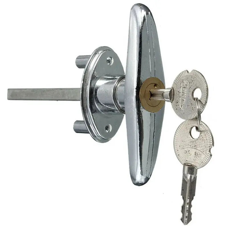 Garage Door Opener T Lock Handle with 2 Keys Secure For Caravans & Trailers