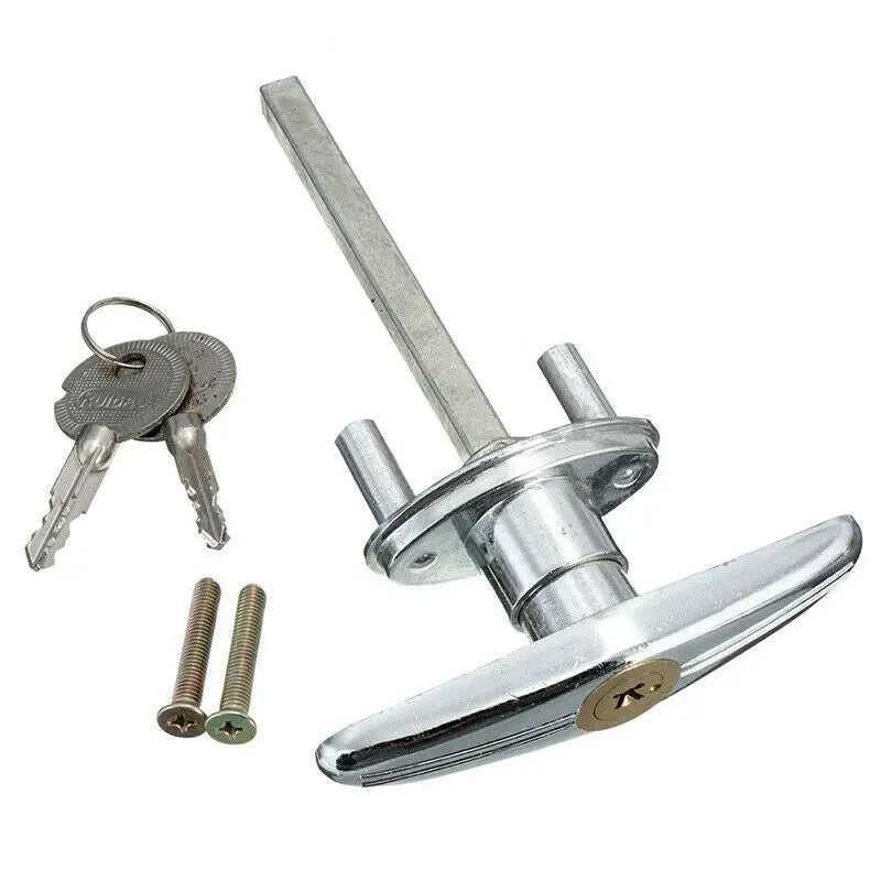 Garage Door Opener T Lock Handle with 2 Keys Secure For Caravans & Trailers