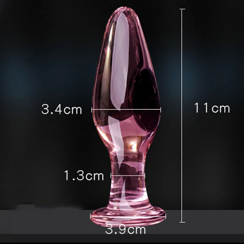 Candiway Exquisite Pink Crystal Glass Anal Plug Adult Masturbation Products Prostate Massager Erotic Toys For Couple (5 Styles)