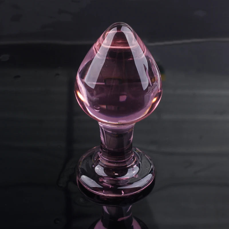 Candiway Exquisite Pink Crystal Glass Anal Plug Adult Masturbation Products Prostate Massager Erotic Toys For Couple (5 Styles)