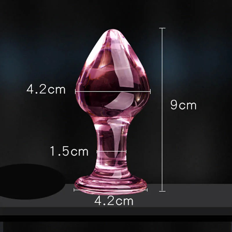 Candiway Exquisite Pink Crystal Glass Anal Plug Adult Masturbation Products Prostate Massager Erotic Toys For Couple (5 Styles)