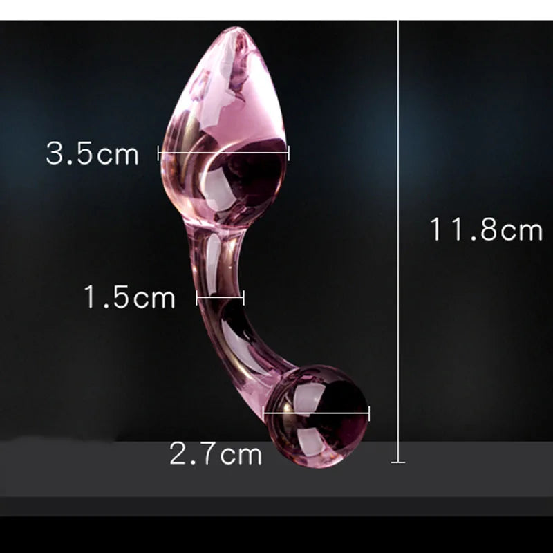 Candiway Exquisite Pink Crystal Glass Anal Plug Adult Masturbation Products Prostate Massager Erotic Toys For Couple (5 Styles)