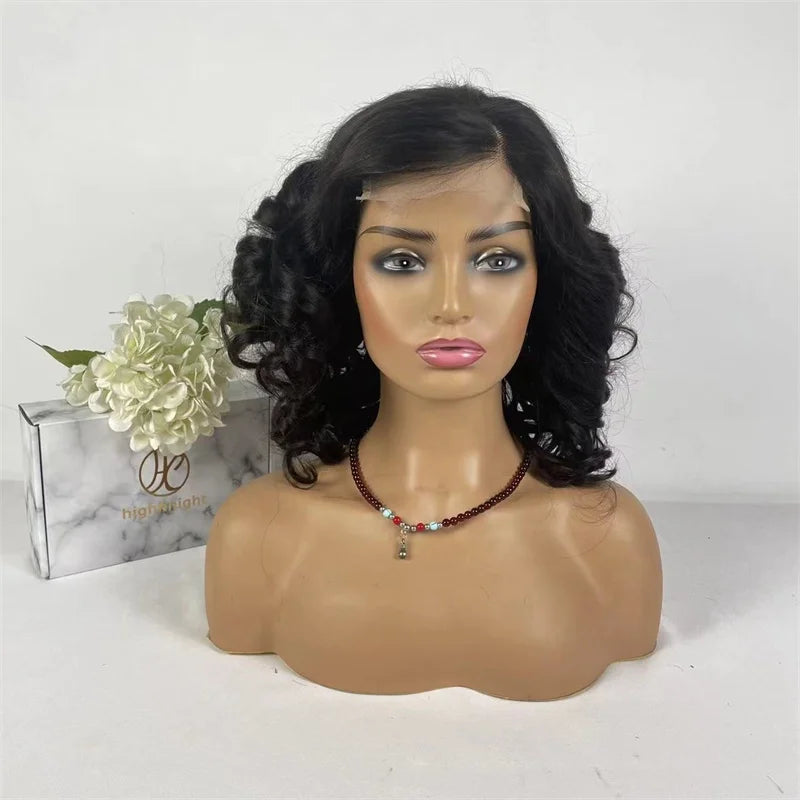 Wholesale Cuticle Aligned Loose Wave Brazilian Virgin Hair Short Bob Wigs 150% Density Lace Front Wig for Black Women