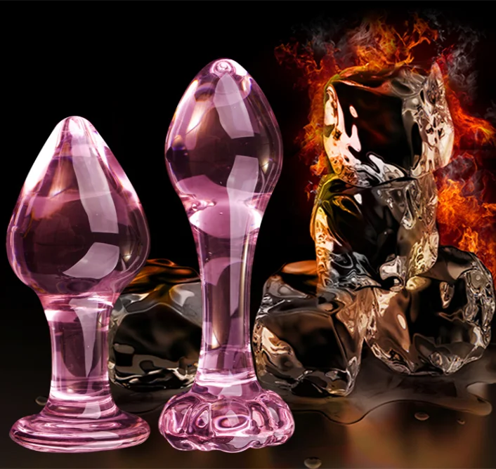 Candiway Exquisite Pink Crystal Glass Anal Plug Adult Masturbation Products Prostate Massager Erotic Toys For Couple (5 Styles)
