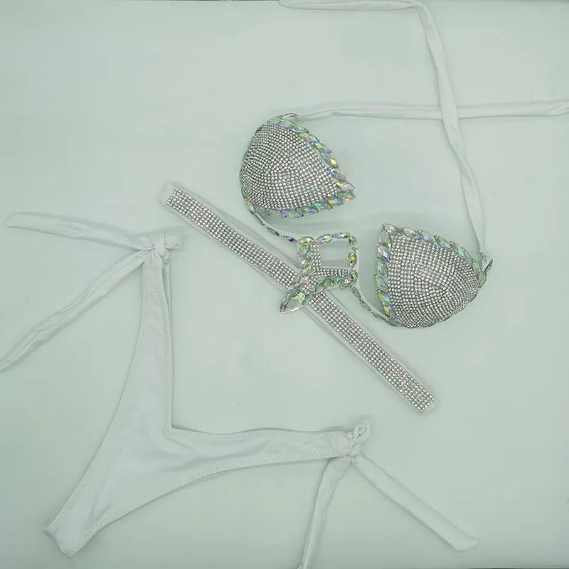 newest crystal stone bikini stone swimwear diamond bikini swimsuits rhinestone biquini  beachwear fashion  diamond bikini