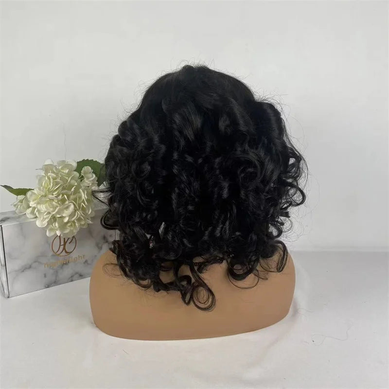 Wholesale Cuticle Aligned Loose Wave Brazilian Virgin Hair Short Bob Wigs 150% Density Lace Front Wig for Black Women