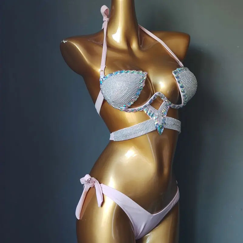 newest crystal stone bikini stone swimwear diamond bikini swimsuits rhinestone biquini  beachwear fashion  diamond bikini