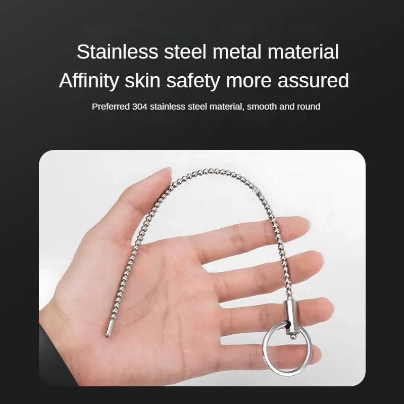 Stainless Steel Urethral Sound Dilators Penis Plug Insert Stimulation Catheter Beads Male Masturbator Horse Eye Sticks BDSM