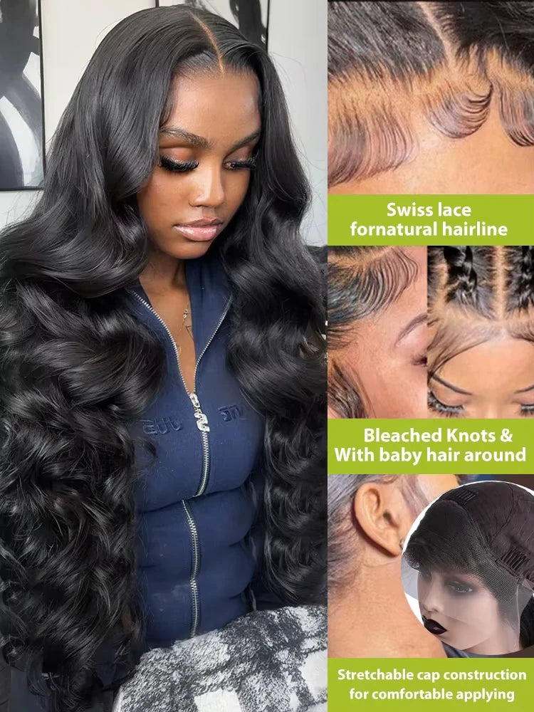 250 Density Body Wave Human Hair Wigs13x6 HD Lace Frontal Wigs Brazilian Hair 13x4 Lace Front Wigs Pre Plucked 100% Human Hair