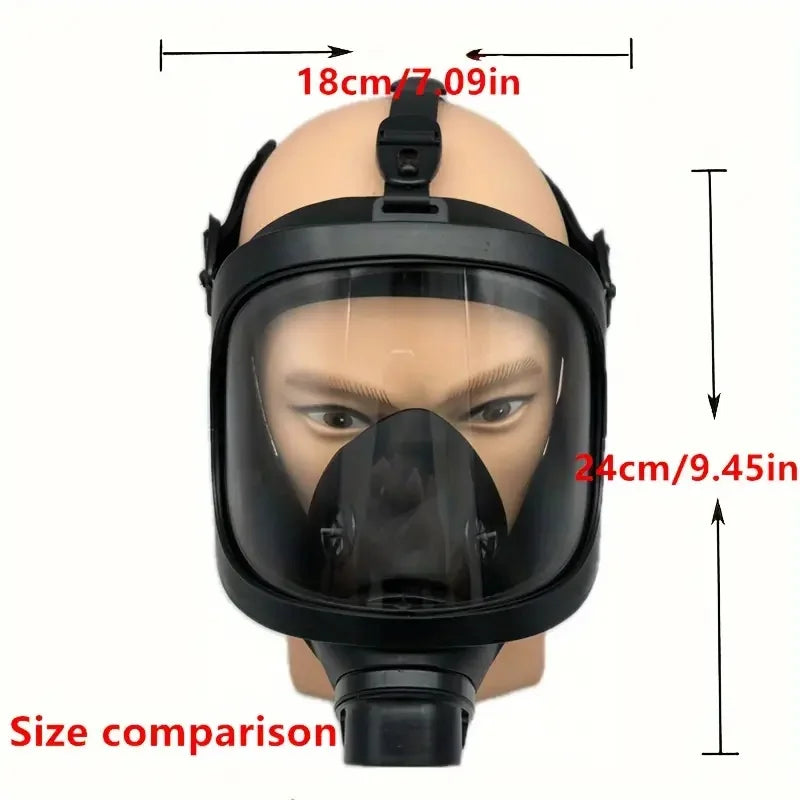 MF14 Full Gas Mask Reusable respirator -hypoallergenic plastic, self-priming filterzipper closure for industrial and scientific