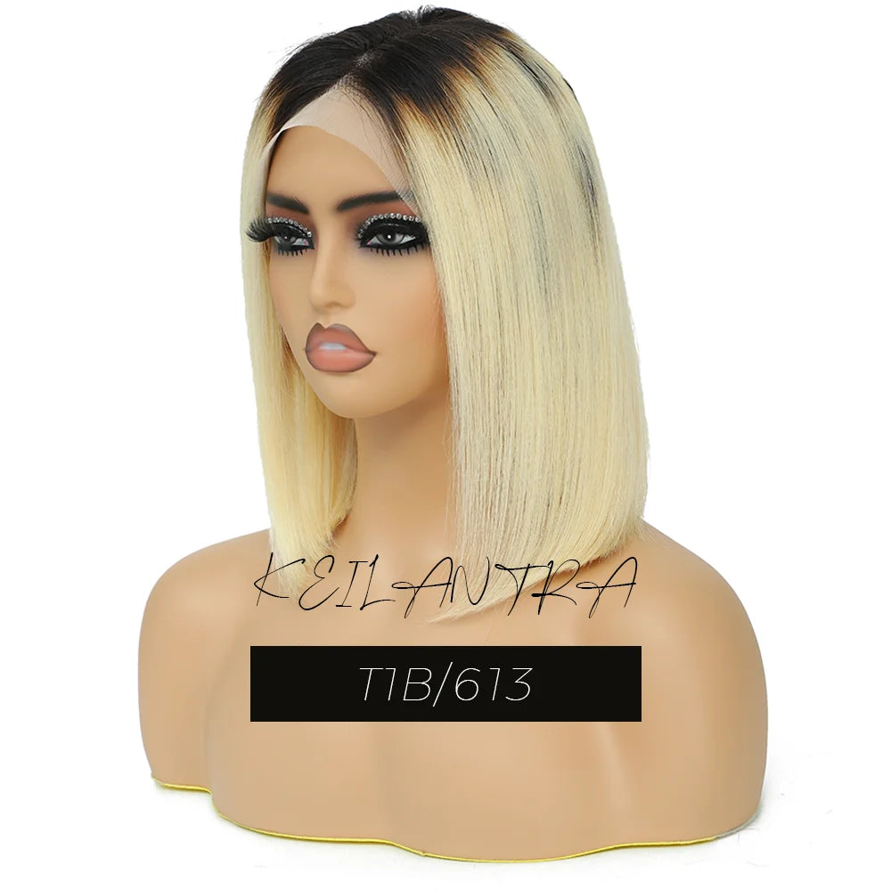 Lime Green Bob Lace Front Wigs Human Hair Wigs Green Wig Short Bob Wigs Straight 13X4 Colored Lace Frontal Wigs Rose Neon