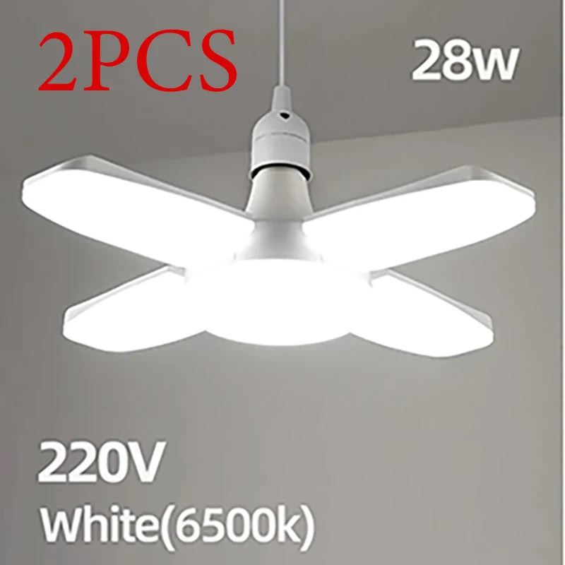 E27 Fan Shape LED Bulb AC85-265V 28W Foldable Led Light Bulb Lampada For Home Living Room Warehouse Garage Ceiling Light