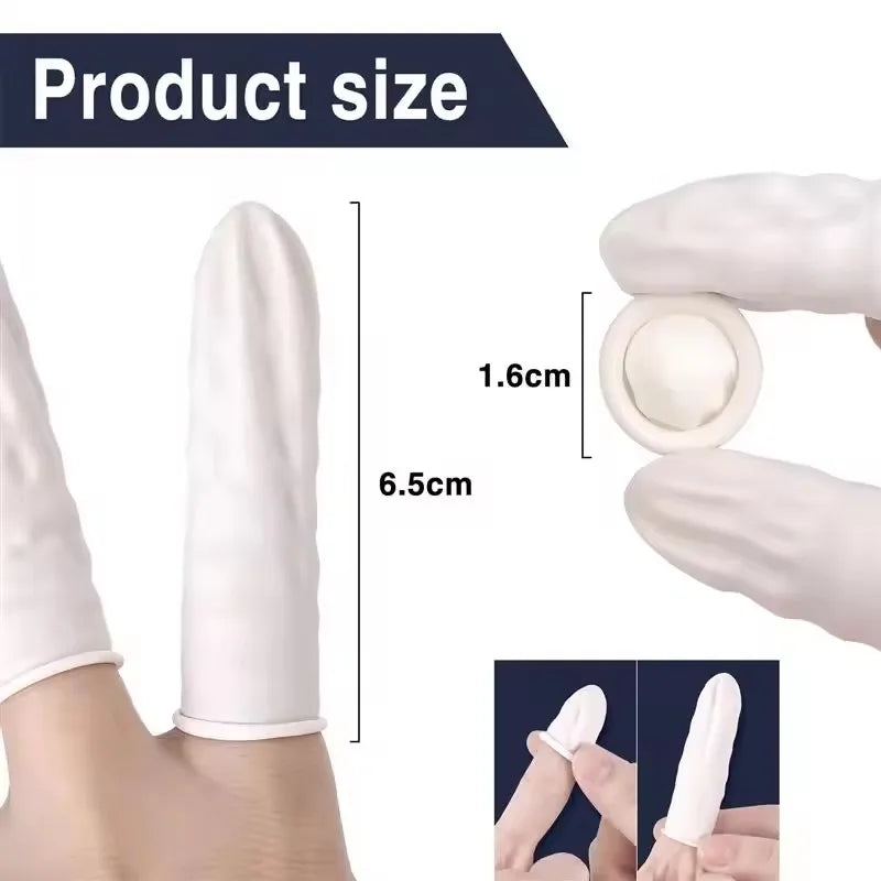 20/100PCS Anti-static Latex Finger Cots Non-slip Disposable Rubber Finger Protectors Fingertip Sleeves
