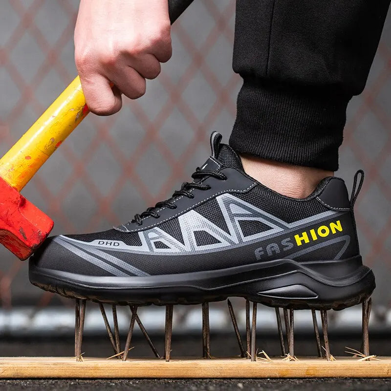 Fashion Sports Shoes Work Boots Puncture-Proof Safety Shoes Men Steel Toe Shoes Security Protective Shoes Indestructible