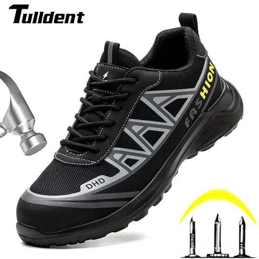 Fashion Sports Shoes Work Boots Puncture-Proof Safety Shoes Men Steel Toe Shoes Security Protective Shoes Indestructible