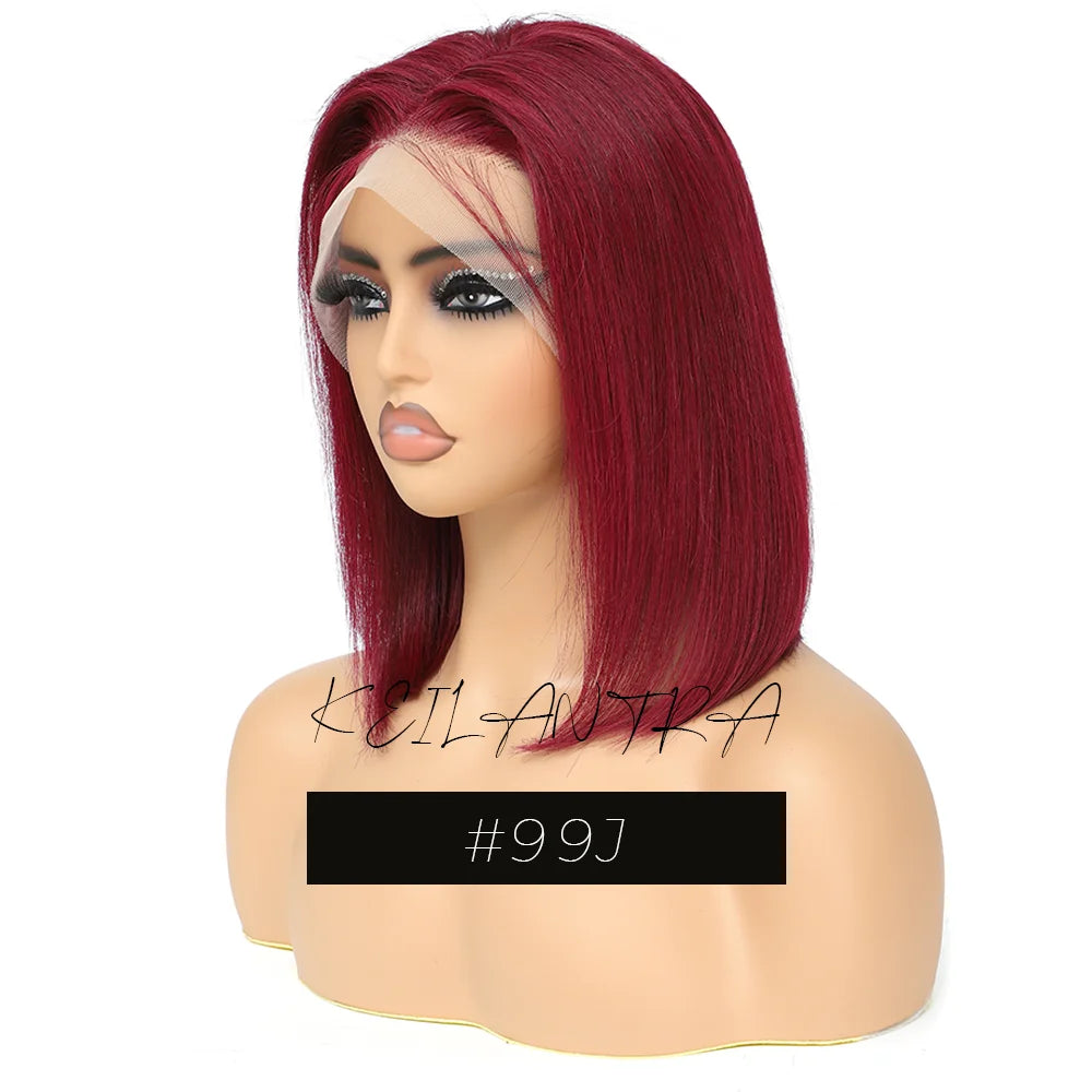 Lime Green Bob Lace Front Wigs Human Hair Wigs Green Wig Short Bob Wigs Straight 13X4 Colored Lace Frontal Wigs Rose Neon