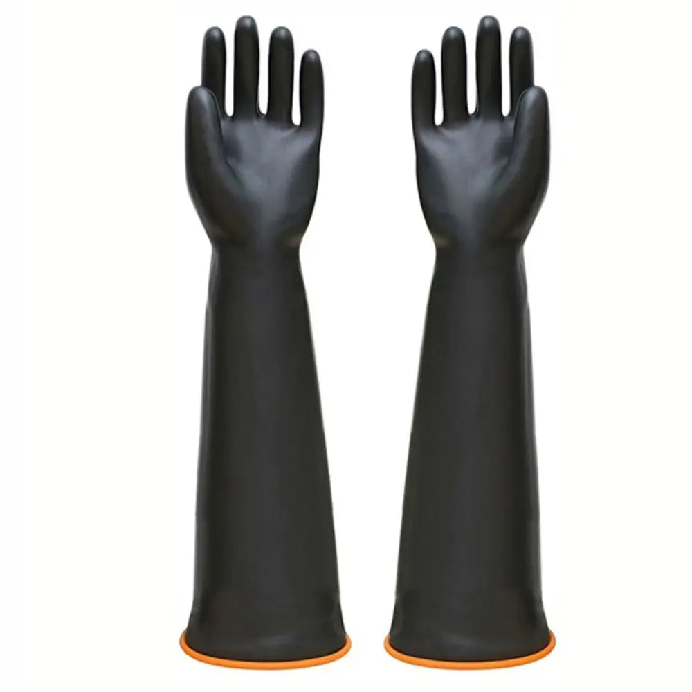 Heavy Duty Chemical Resistant Gloves 18''22'' Long Reusable Resist Strong Acid and Alkali Latex Gauntlets