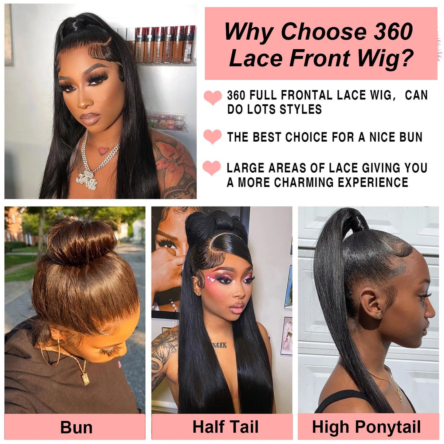30 Inch 13x6 Lace Frontal Human Hair Bone Straight Wigs 180 Density Pre Plucked Brazilian 360 Lace Front Wig Remy Hair For Women
