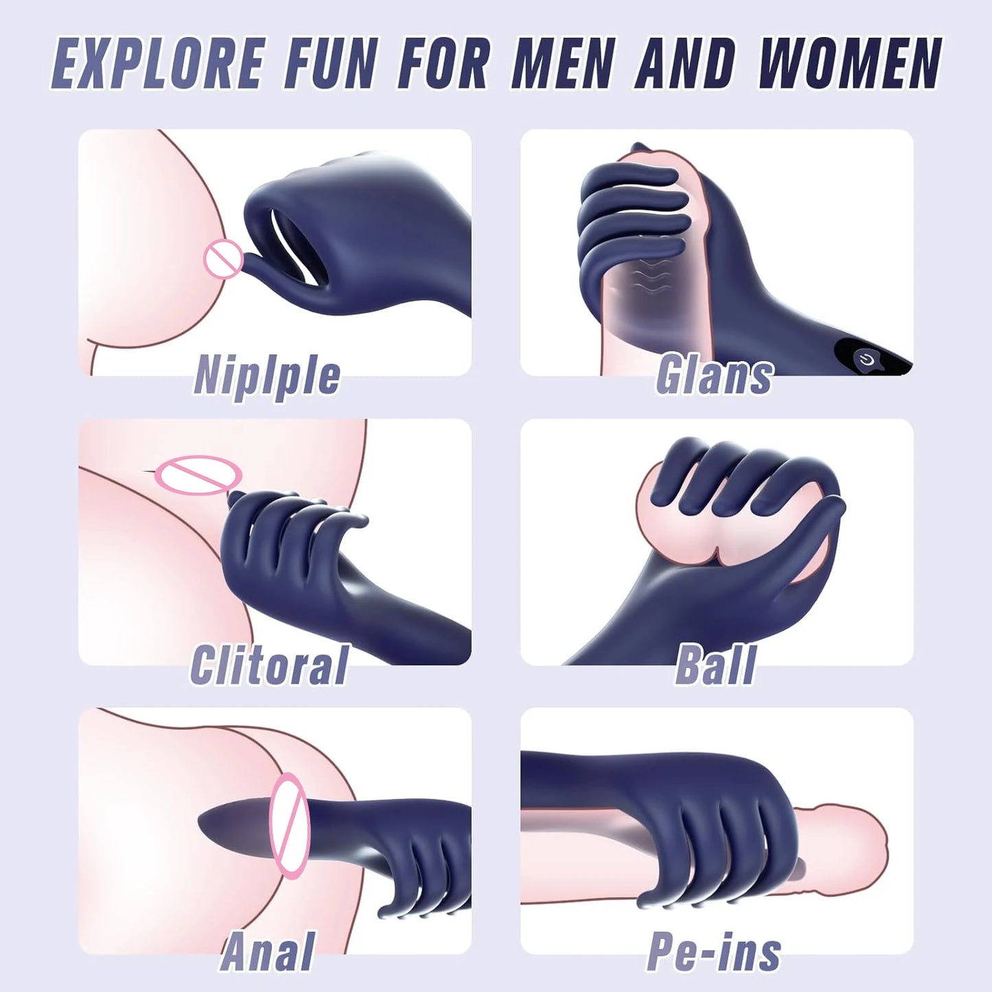 Sex Toys for Men Rechargeable Penis Massager with 9 Vibrators Male Masturbator Delay Lasting Glans Trainer Men's Glans Vibrator