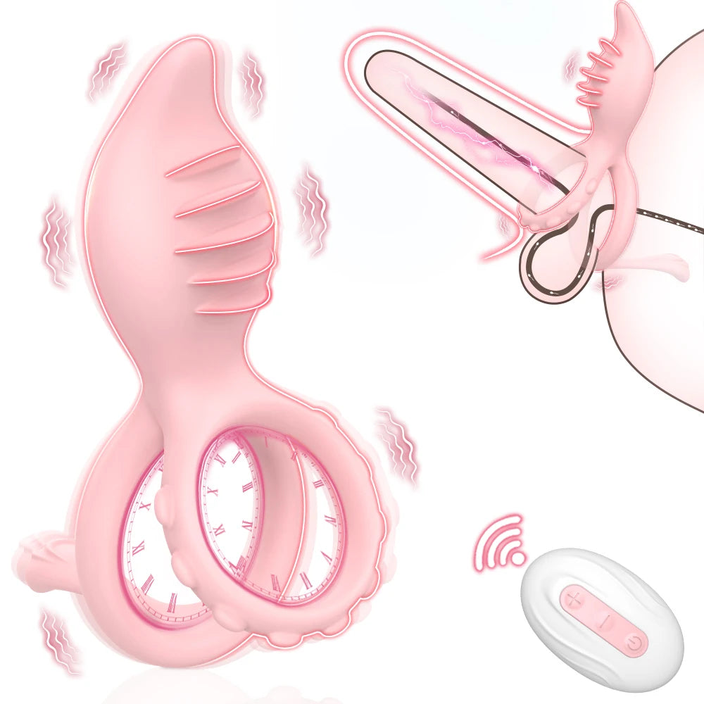 Cock Ring Lasting Ejaculation Delay Vibrating Ring Semen Lock Ring Stimulator Massager Cock Ring Couple Gay Penis Ring Adult Toy