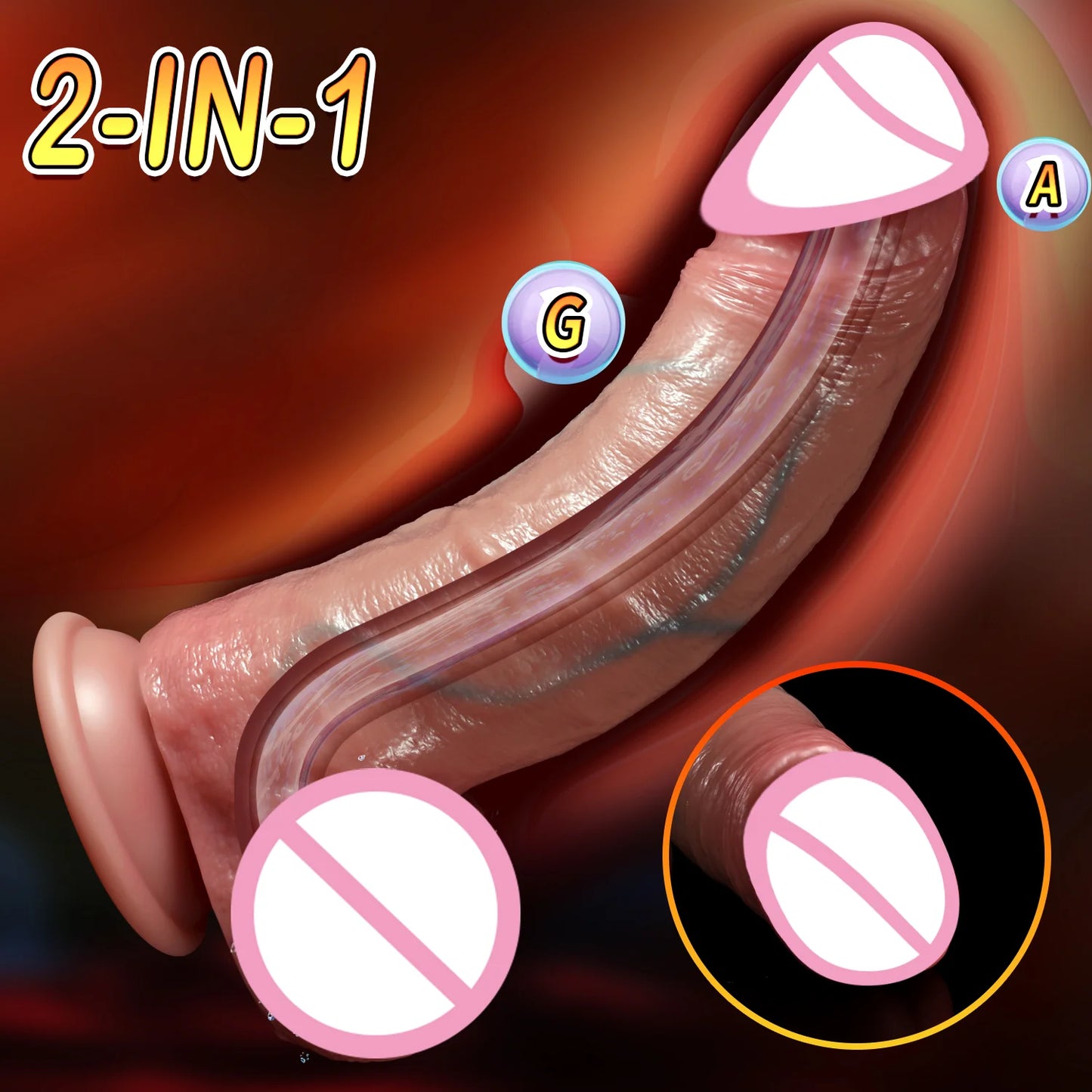 2 in1 Super Realistic Dildo Penis Sliding Foreskin+Ejaculating Big Dick Penetration Anal Female Masturbation Sexy Adult Sex toys