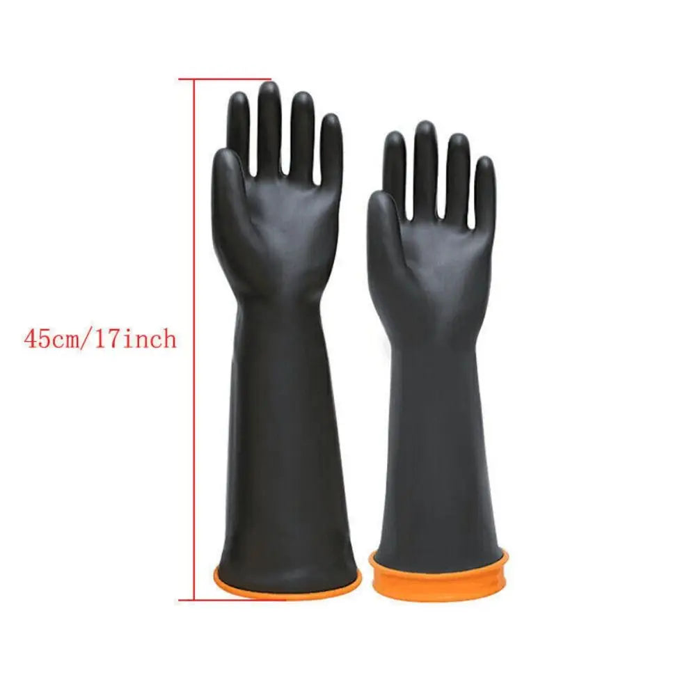 Heavy Duty Chemical Resistant Gloves 18''22'' Long Reusable Resist Strong Acid and Alkali Latex Gauntlets