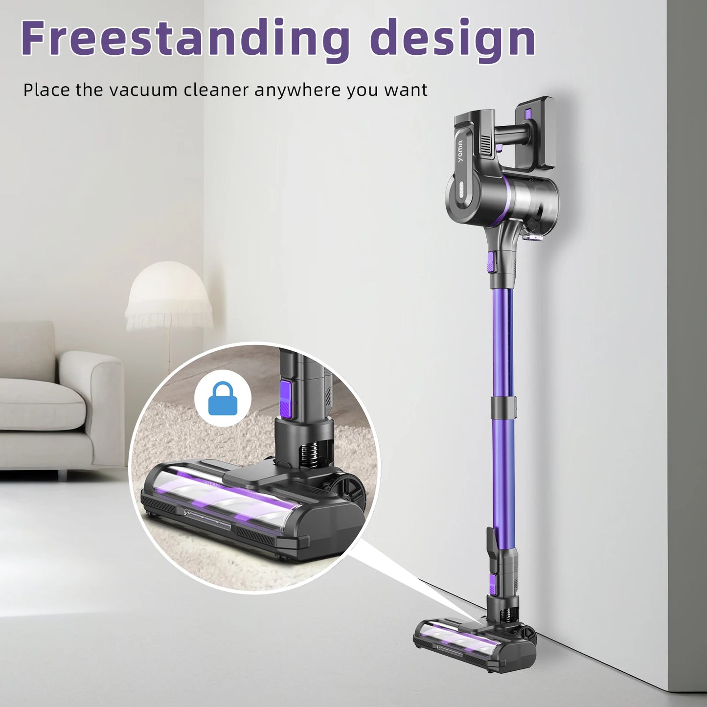 Grenintol 350W 60Kpa Suction Power Handheld Cordless Wireless Vacuum Cleaner for Home Appliance 1.2L Dust Cup Removable Battery