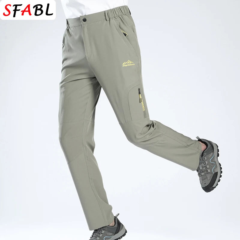 Summer Outdoor Sports Pants Men Women Hiking Camping Trousers Quick Dry Stretch Tactical Pants Lightweight Trekking Pants XL-5XL