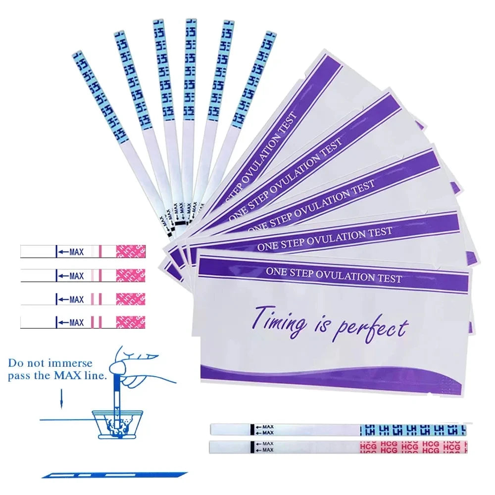 20pcs LH Ovulation Test Strip Fertility Urine Measuring Kits For Adult Women Over 99% Accuracy Ovulation Pregnant Test Paper