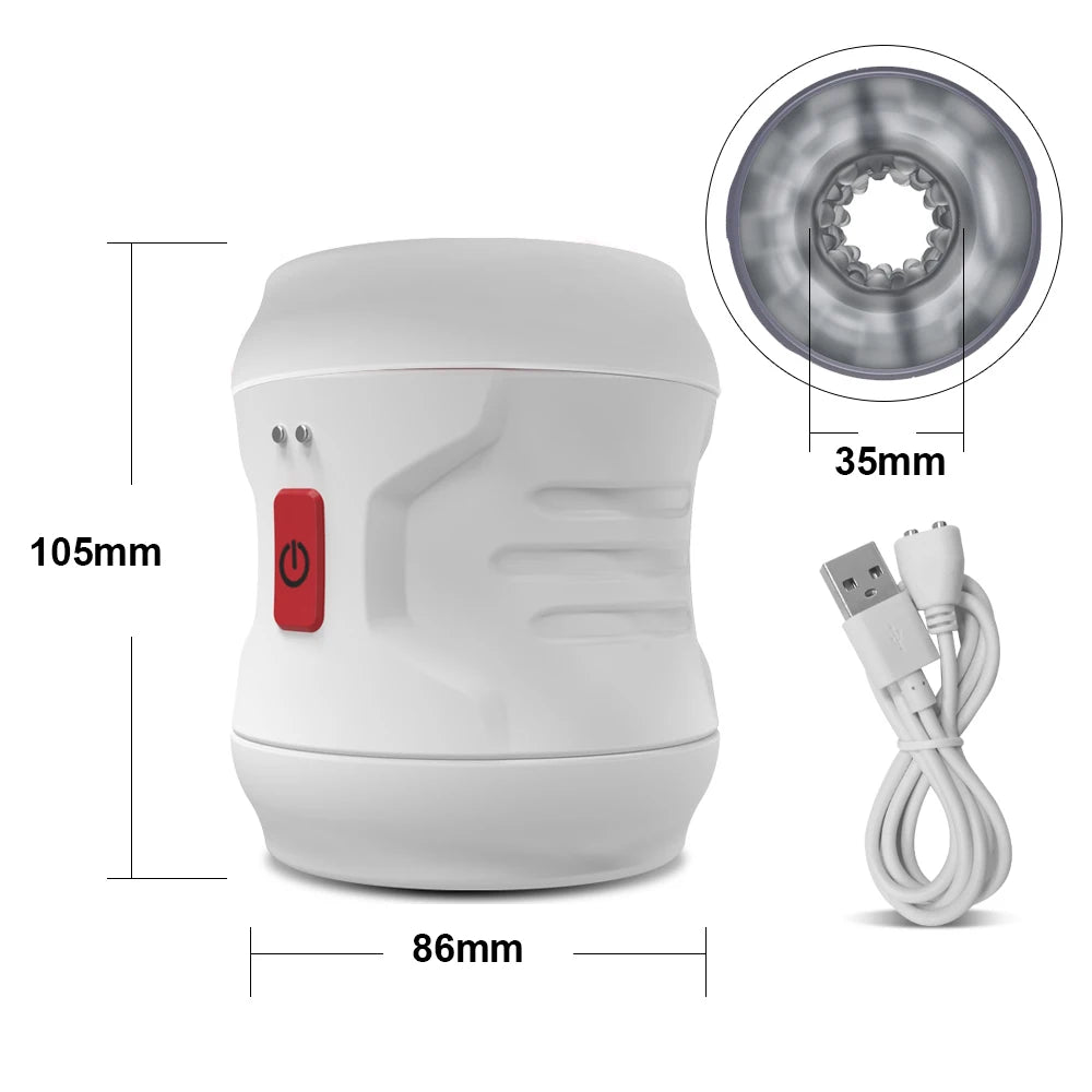 7 Modes Automatic Male Masturbator Open-ended Vibration Man Masturbation Simulation Blowjob Adult Goods Men