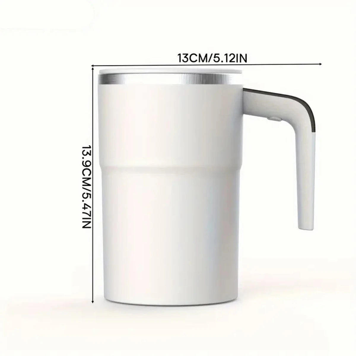 1pc 304 Stainless Steel Automatic Stirring Cup, Portable Coffee Mug with Temperature Display, USB Rechargeable, 200mAh Battery