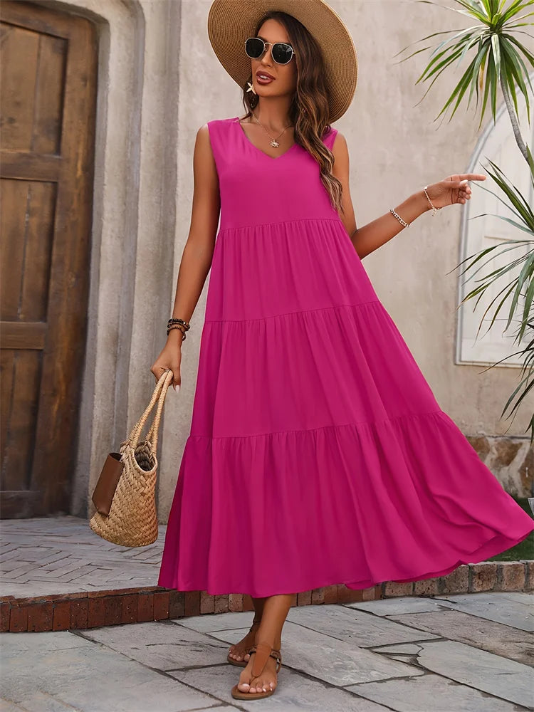 Women Dress Summer Casual Brand Dresses Elegant Yellow Black Dress Femme