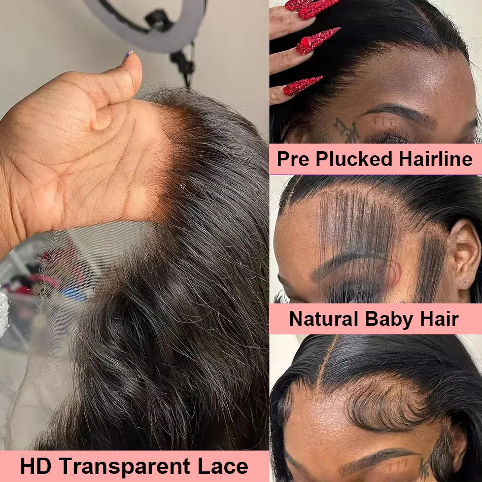 30 Inch 13x6 Lace Frontal Human Hair Bone Straight Wigs 180 Density Pre Plucked Brazilian 360 Lace Front Wig Remy Hair For Women