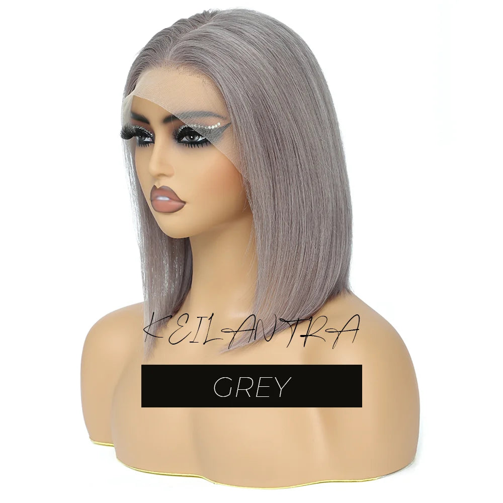 Lime Green Bob Lace Front Wigs Human Hair Wigs Green Wig Short Bob Wigs Straight 13X4 Colored Lace Frontal Wigs Rose Neon
