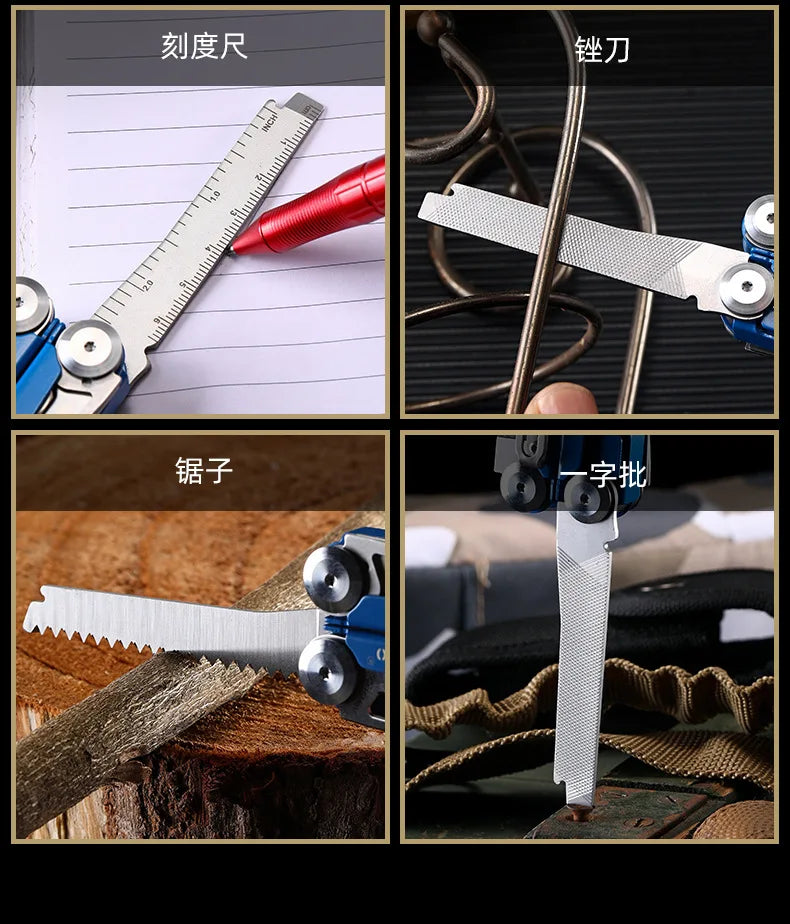 Outdoor EDC Stainless Steel Multifunctional  Folding Pliers Portable Camping Camping Hiking Combine Tool