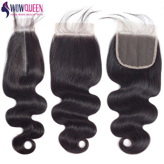 Body Wave 4x4 5x5 2x6 Lace Closure Only Brazilian Human Hair Remy Natural Color Hairline Transparent Lace Closure Pre Plucked