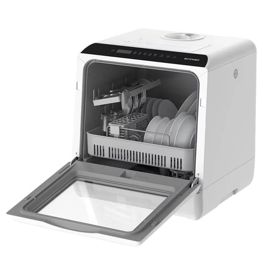 BlitzHome BH-CDW1 Smart Portable Countertop Dishwasher with APP Control 4-6 Sets Big Capacity Dual Water Inlet Modes Washers