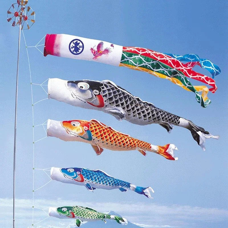 40cm-100cm Carp Windsock Traditional Japanese Carp Windsock Hanging Home Decoration Fish Flag Festival Carp Windsock Streamer