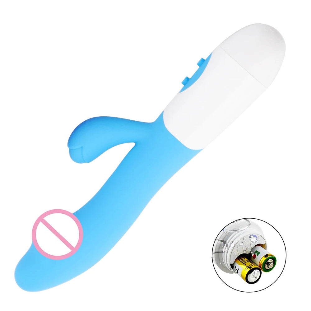 Rabbit Dildo Vibrator Dual Vibration Women's G-Spot Vaginal Clitoral Stimulation Massager for Adult Female Masturbation Sex Toy