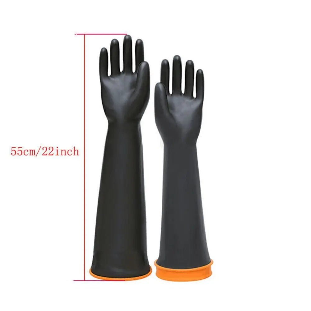 Heavy Duty Chemical Resistant Gloves 18''22'' Long Reusable Resist Strong Acid and Alkali Latex Gauntlets