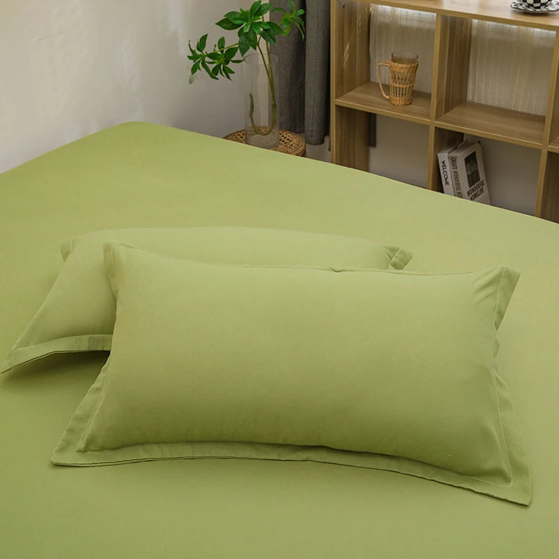 2pcs Pillowcase Decorative Cushion Cover Envelope Style White Gray Khaki Solid Color Home Body Pillow Case 48X74cm