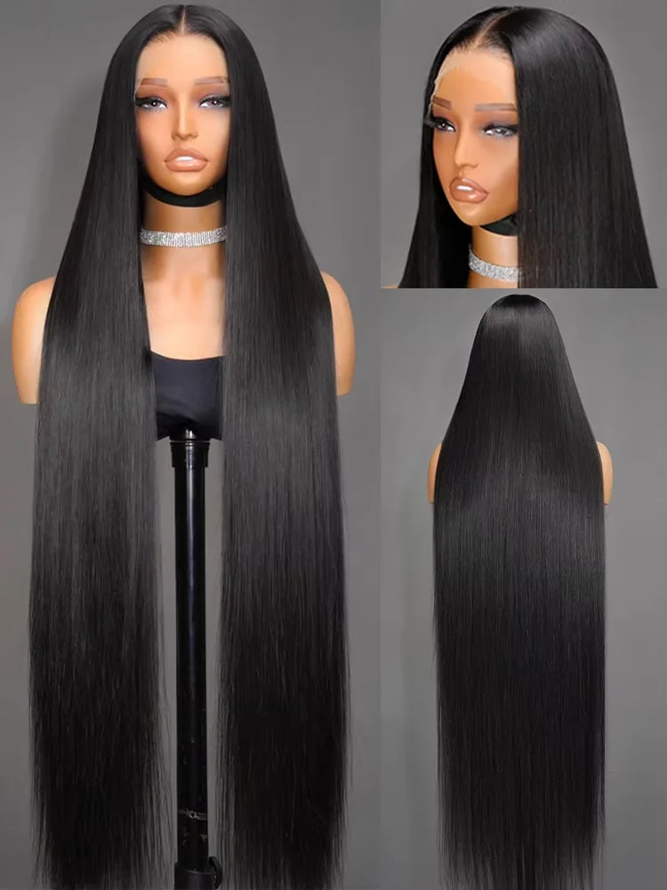 250Density 30 40 Inch HD Transparent Wigs 13x6 Bone Straight Lace Front Human Hair Wigs 13x4 Brazilian Pre Plucked Wig For Women