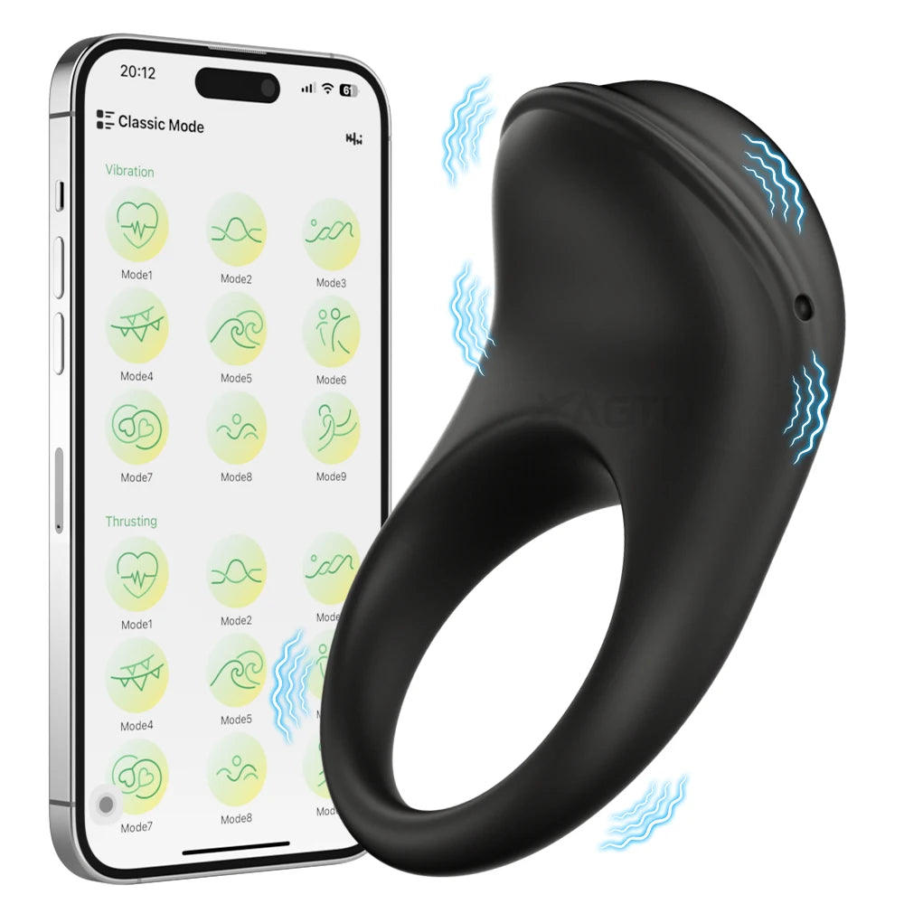 Cock Ring Lasting Ejaculation Delay Vibrating Ring Semen Lock Ring Stimulator Massager Cock Ring Couple Gay Penis Ring Adult Toy